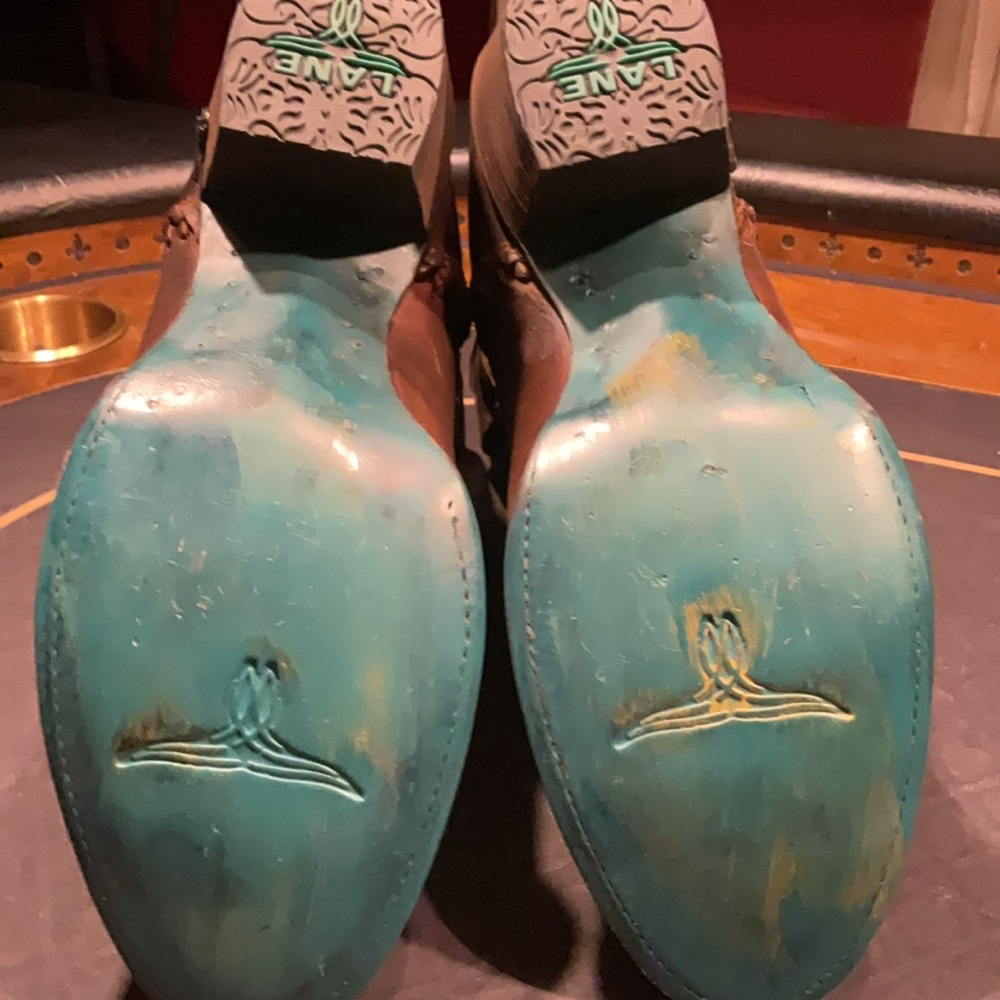 Lane Brown Leather Cowboy Boots size 10.   Like new - Picture 5 of 5